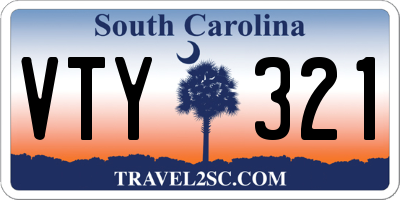SC license plate VTY321