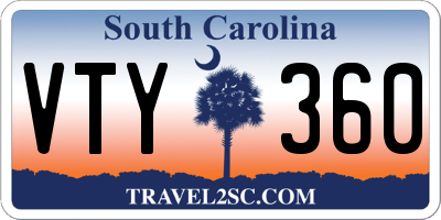 SC license plate VTY360