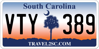 SC license plate VTY389