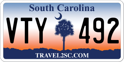 SC license plate VTY492