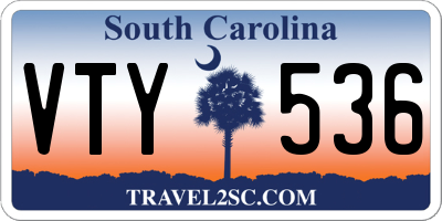 SC license plate VTY536