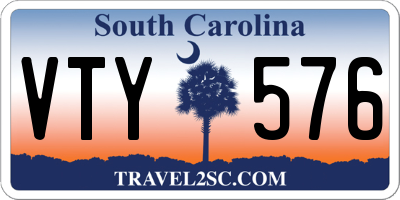 SC license plate VTY576