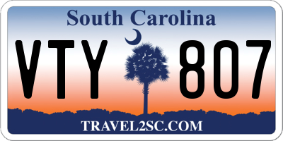 SC license plate VTY807