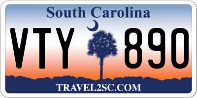 SC license plate VTY890