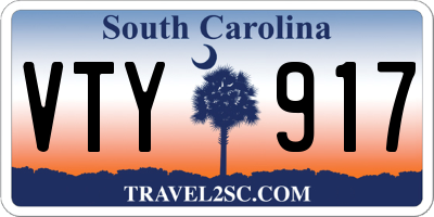 SC license plate VTY917