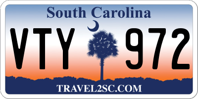 SC license plate VTY972