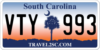 SC license plate VTY993