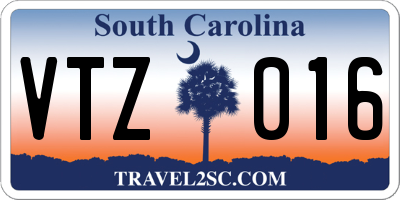 SC license plate VTZ016