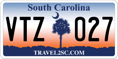 SC license plate VTZ027