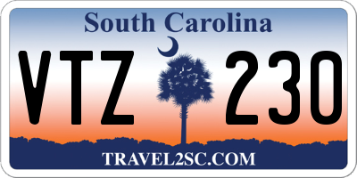 SC license plate VTZ230