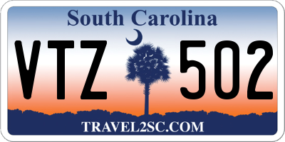 SC license plate VTZ502
