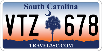 SC license plate VTZ678
