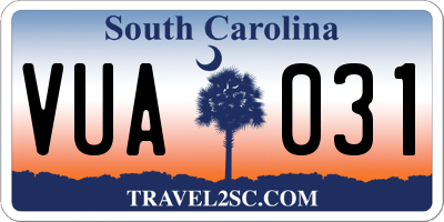 SC license plate VUA031
