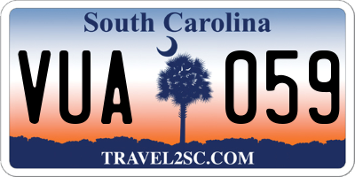 SC license plate VUA059