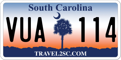 SC license plate VUA114