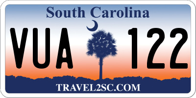SC license plate VUA122