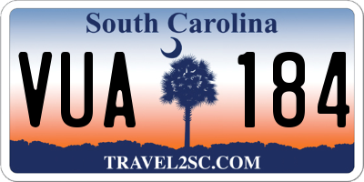 SC license plate VUA184