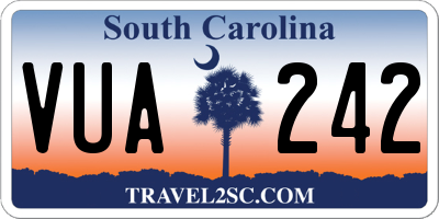 SC license plate VUA242