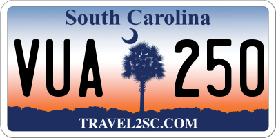 SC license plate VUA250