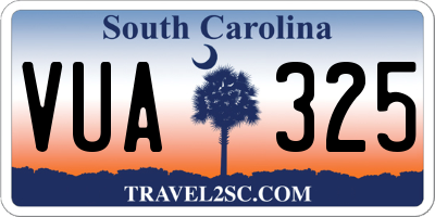 SC license plate VUA325