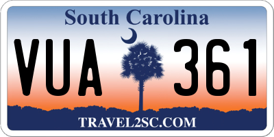 SC license plate VUA361