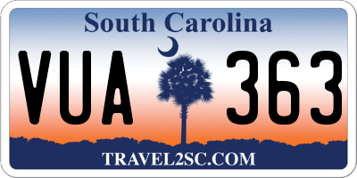 SC license plate VUA363
