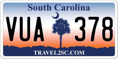 SC license plate VUA378
