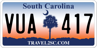 SC license plate VUA417