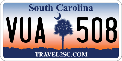 SC license plate VUA508