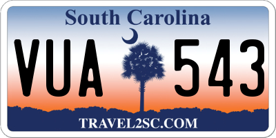 SC license plate VUA543