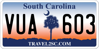 SC license plate VUA603