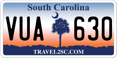 SC license plate VUA630