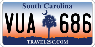 SC license plate VUA686