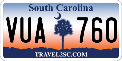 SC license plate VUA760