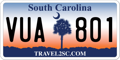 SC license plate VUA801