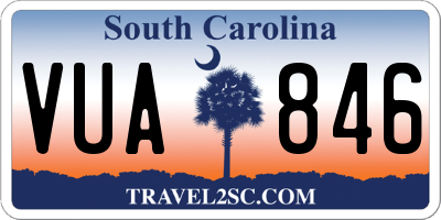SC license plate VUA846