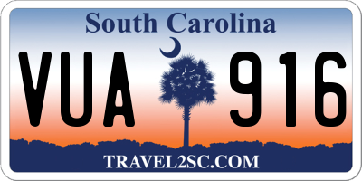 SC license plate VUA916