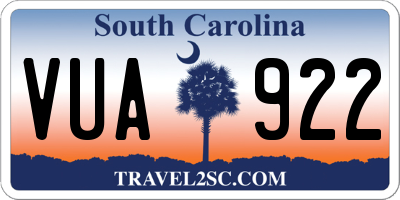 SC license plate VUA922