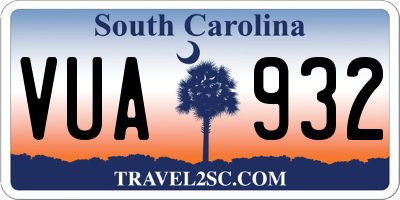 SC license plate VUA932