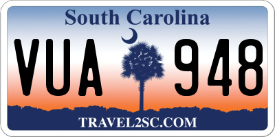 SC license plate VUA948