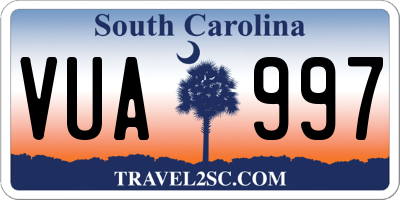 SC license plate VUA997