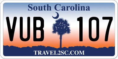 SC license plate VUB107