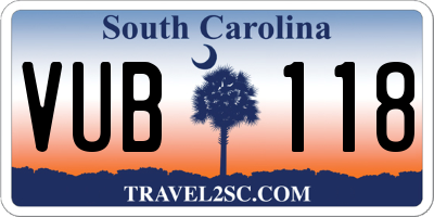 SC license plate VUB118