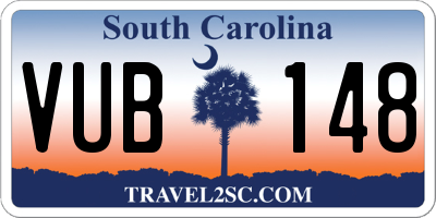 SC license plate VUB148
