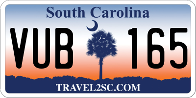 SC license plate VUB165