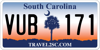 SC license plate VUB171