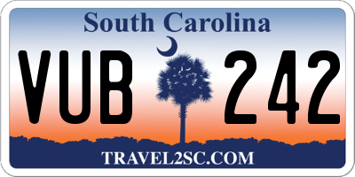 SC license plate VUB242