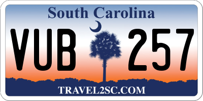 SC license plate VUB257