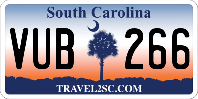 SC license plate VUB266