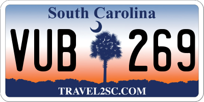 SC license plate VUB269